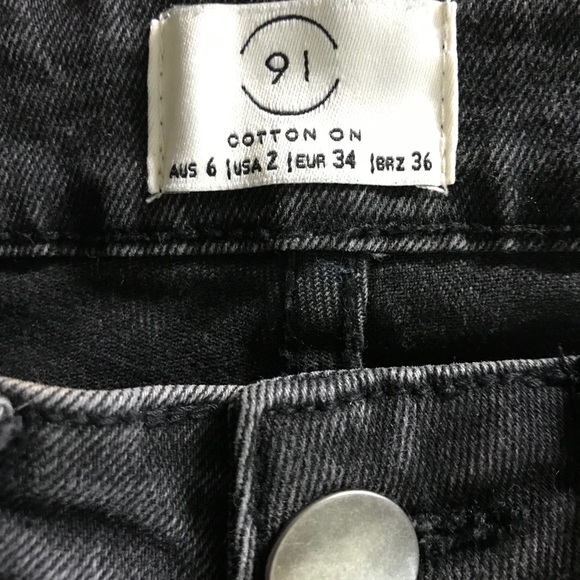 Cotton On Mid Slim Straight High Rise Distressed Jeans - Picture 2 of 12